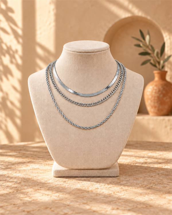 Collar Multicapa Efecto Torcido
