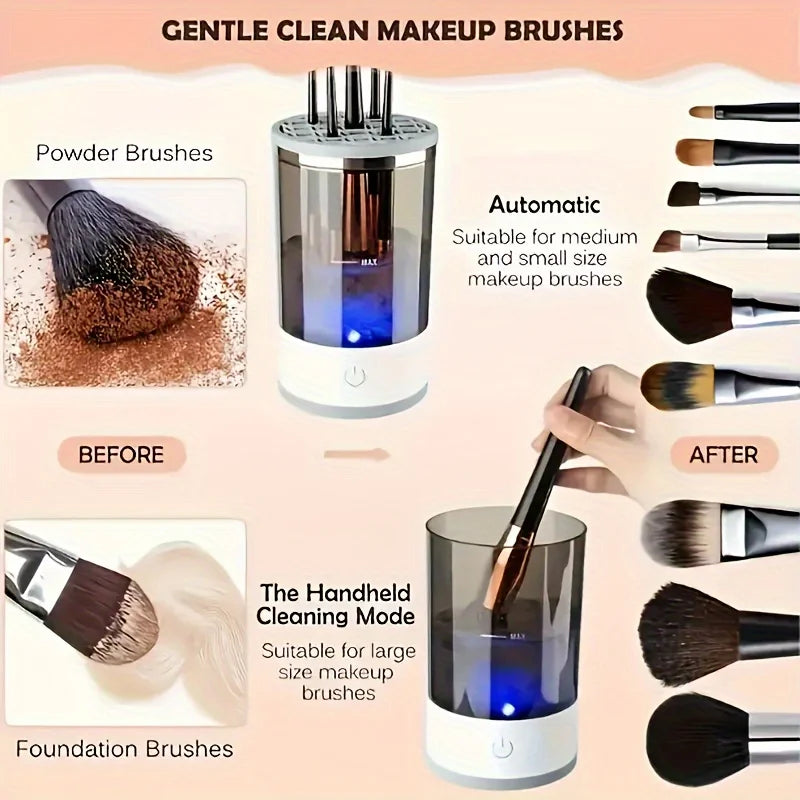 USB Powered Makeup Brush Cleaner, Odorless, Battery-Free, Essential Beauty Tool Accessory, Brush Washer and Dryer, Plug-And-Play
