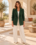 Blazer Cruzado con Mangas de Punto