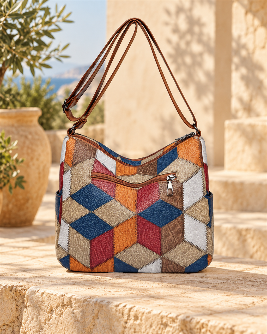 Bolso Bandolera Patchwork Multicolor — vista trasera | Viltura