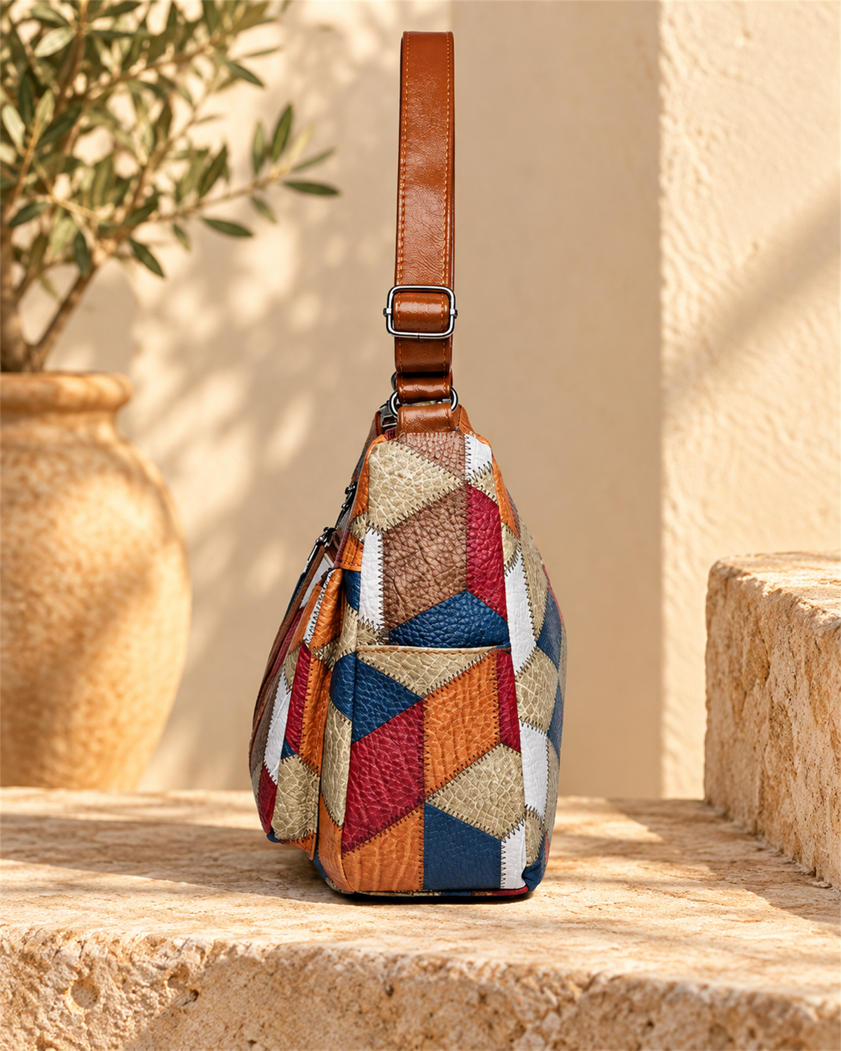 Bolso Bandolera Patchwork Multicolor — vista de perfil | Viltura