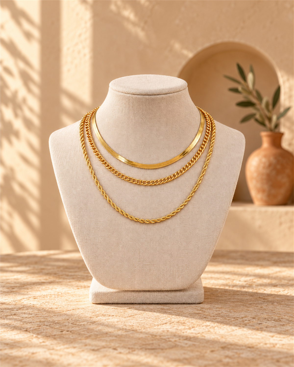 Collar Multicapa Efecto Torcido — Dorado | Viltura