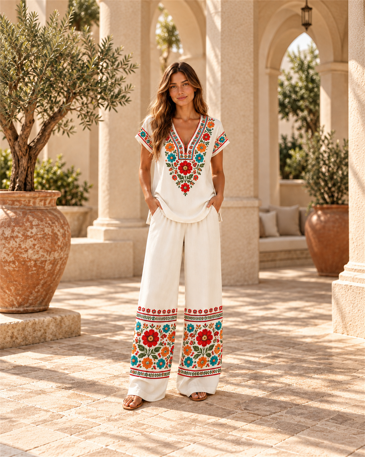 Conjunto Top y Pantalón Estampado — Estampado D | Viltura