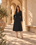 Gabardina con Cinturón Doble Botonadura — Negro | Viltura