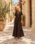 Vestido Maxi Animal Print con Collar — Leopardo | Viltura